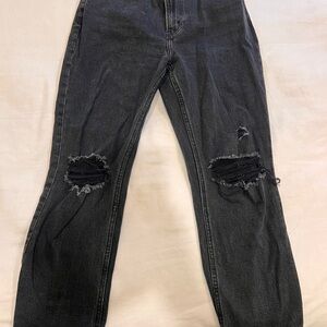 Distressed Black Jeans curve love